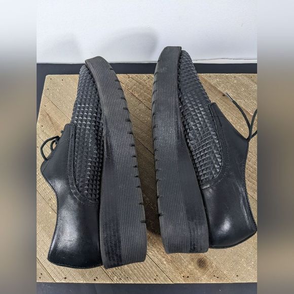 B2 Browns- black leather wedge oxfords Lafayette shoes size 7- chic & cozy! - Picture 8 of 9